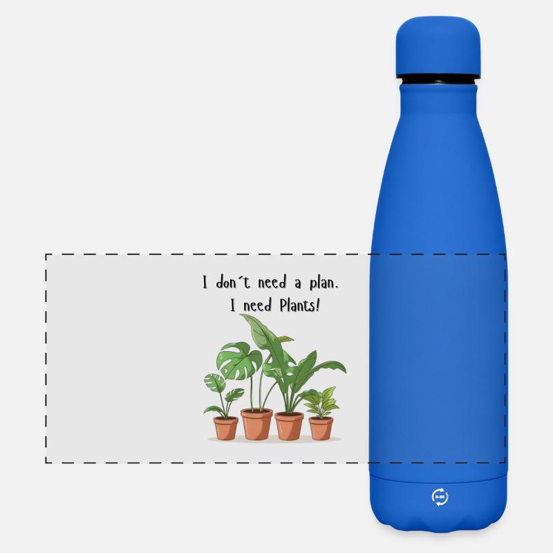 Plant Plans - Matte Panoramic Thermal Bottle 500 ml - royal blue