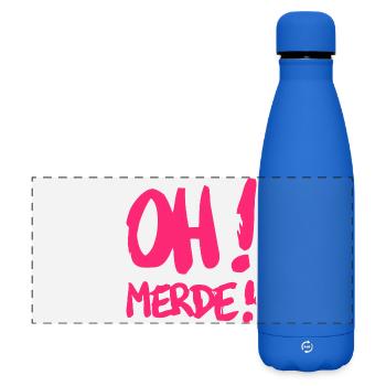 Merde - Gourde isotherme panoramique mate 500 ml - bleu roi - Devant