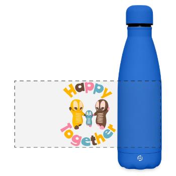Niedliche Kawaiifiguren - Matte Panorama Isolierflasche 500 ml - Königsblau - Vorne