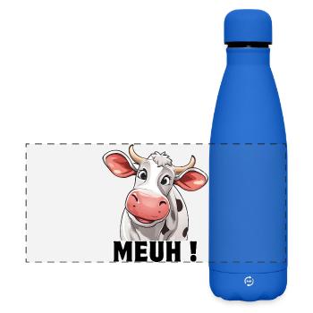 cow, dairy cow, cow farmer - Matte Panoramic Thermal Bottle 500 ml - royal blue - Front