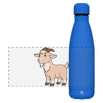 Ziege - Matte Panorama Isolierflasche 500 ml - Königsblau - Vorne