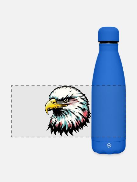 Adler - Matte Panorama Isolierflasche 500 ml - Königsblau