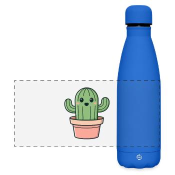 Cactus Smile In A Jar - Matte Panoramic Thermal Bottle 500 ml - royal blue - Front