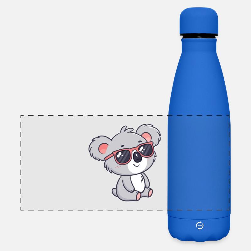 Koala Cool Pink Brille - Matte Panorama Isolierflasche 500 ml - Königsblau