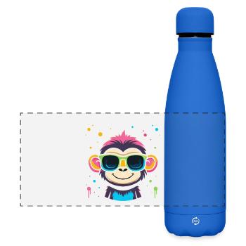 Affen-Neonbrillen - Matte Panorama Isolierflasche 500 ml - Königsblau - Vorne