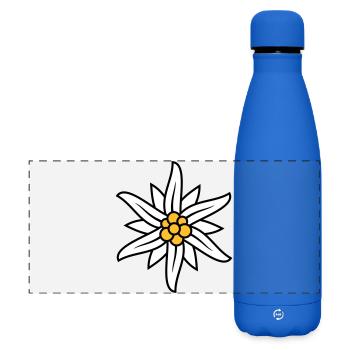 Edelweiss Bergblume Logo - Matte Panorama Isolierflasche 500 ml - Königsblau - Vorne