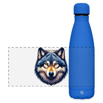 Wolf - Matte Panorama Isolierflasche 500 ml - Königsblau - Vorne