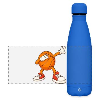 Basketball Mascot Covering Face - Matte Panoramic Thermal Bottle 500 ml - royal blue - Front