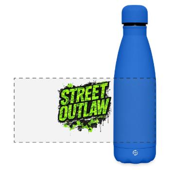 Scène de réglage de voiture Street Outlaw - Gourde isotherme panoramique mate 500 ml - bleu roi - Devant
