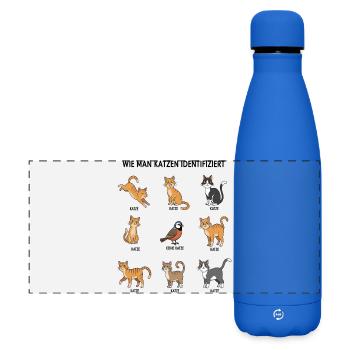 Cat Identification Guide - Matte Panoramic Thermal Bottle 500 ml - royal blue - Front