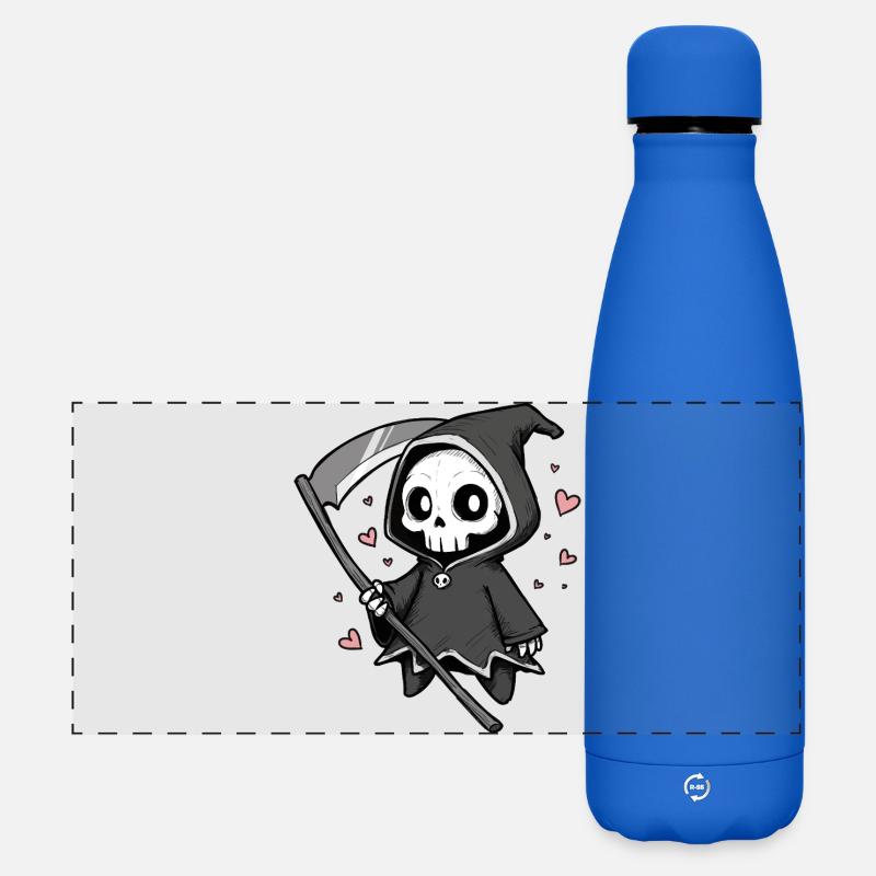 Cute Grim Reaper in Love - Matte Panoramic Thermal Bottle 500 ml - royal blue