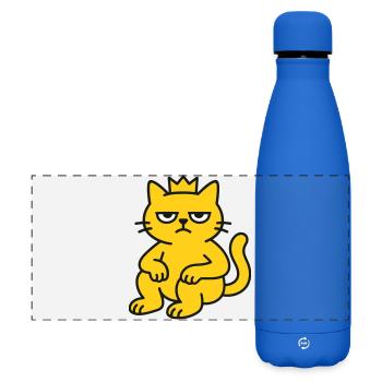 Roi des chats - Gourde isotherme panoramique mate 500 ml - bleu roi - Devant