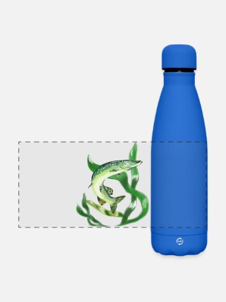 Hecht - Matte Panorama Isolierflasche 500 ml - Königsblau