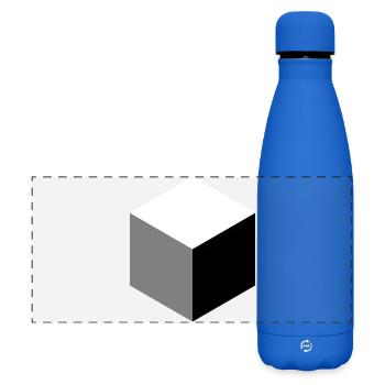 Geometrische Würfel-Silhouette - Matte Panorama Isolierflasche 500 ml - Königsblau - Vorne