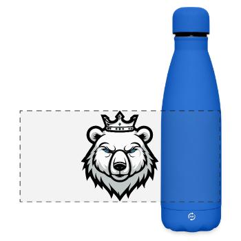Portrait d’ours polaire Couronne tête d’ours polaire - Gourde isotherme panoramique mate 500 ml - bleu roi - Devant