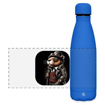 Beaver in Steampunk Outfit - Matte Panoramic Thermal Bottle 500 ml - royal blue - Front