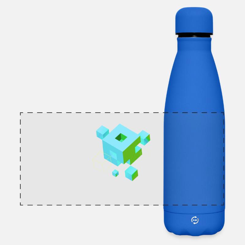 cube pixel 3d nerd game mind craft Rubix Zauber - Matte Panoramic Thermal Bottle 500 ml - royal blue