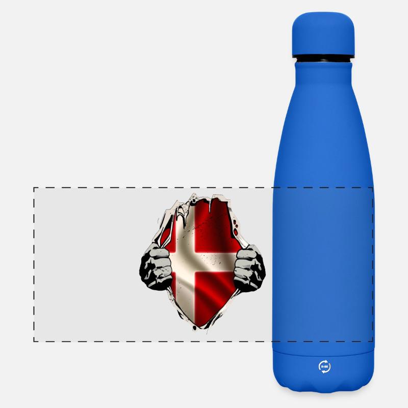 Le Danemark sous la chemise - Gourde isotherme panoramique mate 500 ml - bleu roi
