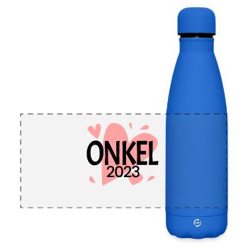 Onkel 2023 - Onkel werden - Onkel loading 2023 - Matte Panorama Isolierflasche 500 ml - Königsblau - Vorne