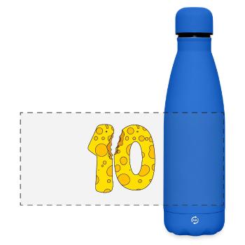 10 Jahre alt Käse - 10. Geburtstag Geschenk - Matte Panorama Isolierflasche 500 ml - Königsblau - Vorne