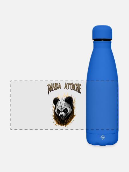 Dunkler Panda Angreifer Design - Matte Panorama Isolierflasche 500 ml - Königsblau