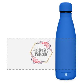 Weltbeste Kollegin & Arbeitskollegin Geschenk - Matte Panorama Isolierflasche 500 ml - Königsblau - Vorne