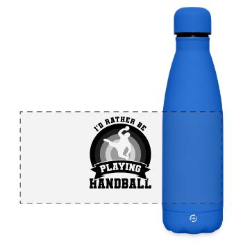 Blague de handballeur - Gourde isotherme panoramique mate 500 ml - bleu roi - Devant