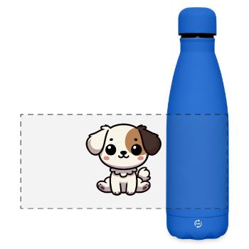 Entzückendes Kawaii Cartoon Welpen Niedliches Hundeliebhaber Geschenk - Matte Panorama Isolierflasche 500 ml - Königsblau - Vorne