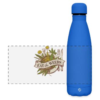 Eat The Weeds – Foraging & Wild Edibles Retro Art - Matte Panoramic Thermal Bottle 500 ml - royal blue - Front