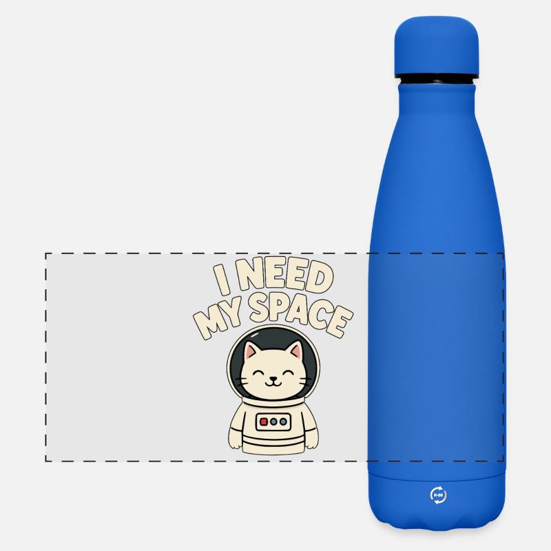 Kitten in astronaut suit - Matte Panoramic Thermal Bottle 500 ml - royal blue