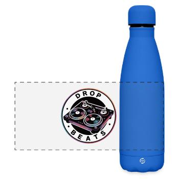 Drop Beat Turntable Illustration - Matte Panoramic Thermal Bottle 500 ml - royal blue - Front