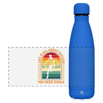 Soccer Goals – Retro Style für Fußballfans - Matte Panorama Isolierflasche 500 ml - Königsblau - Vorne