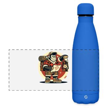 Gorille de camping dans la jungle avec carte - Gourde isotherme panoramique mate 500 ml - bleu roi - Devant