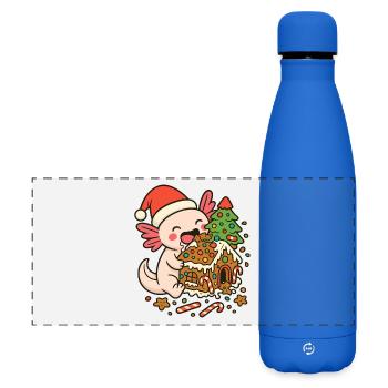 Axolotl de Noël – Conception de maison en pain d’épice - Gourde isotherme panoramique mate 500 ml - bleu roi - Devant