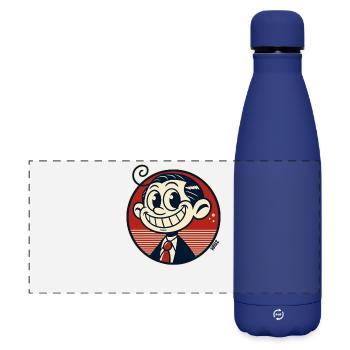 Petit humoriste rétro drôle - Gourde isotherme panoramique mate 500 ml - bleu foncé  - Devant