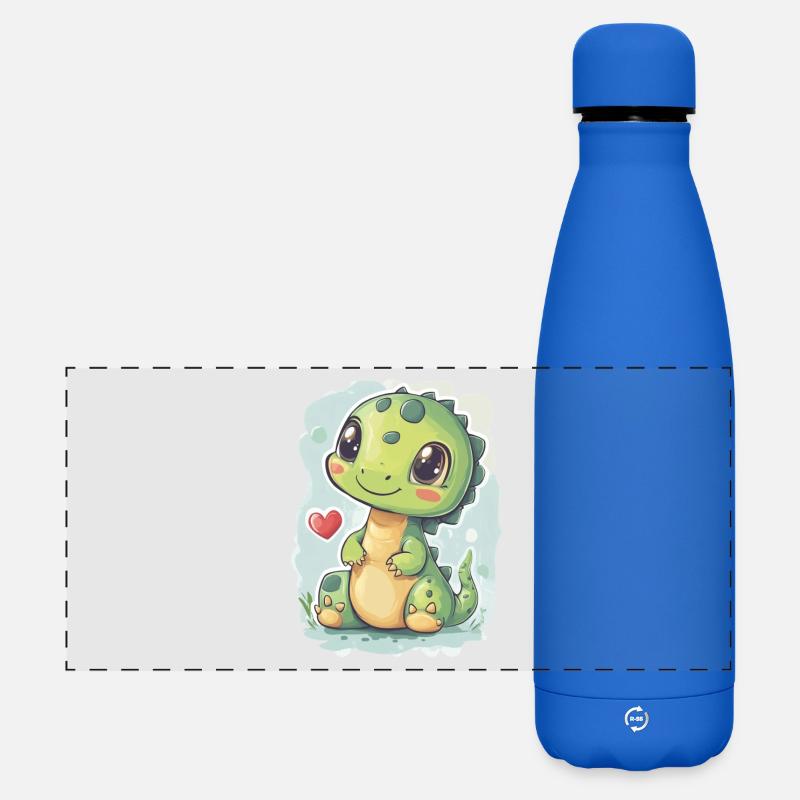 Dinosaur - Matte Panoramic Thermal Bottle 500 ml - royal blue