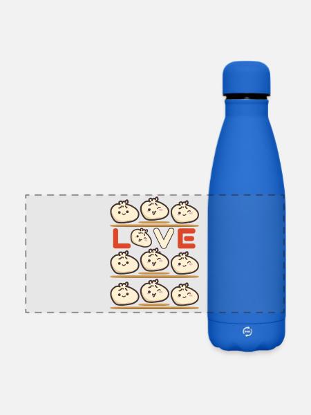 Dumpling Love Muster  - Matte Panorama Isolierflasche 500 ml - Königsblau