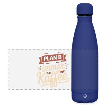 My plan B is always coffee - Matte Panoramic Thermal Bottle 500 ml - dark blue  - Front