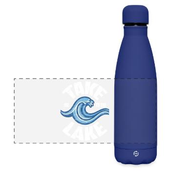 Emmenez-moi au Lake Retro Wave - Gourde isotherme panoramique mate 500 ml - bleu foncé  - Devant