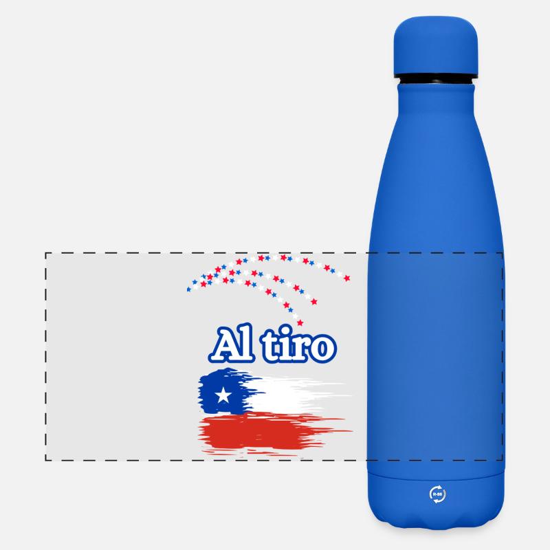 Pinceau drapeau du dialecte chilien - Gourde isotherme panoramique mate 500 ml - bleu roi