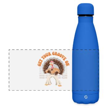 Groovige Puten-Disco - Matte Panorama Isolierflasche 500 ml - Königsblau - Vorne