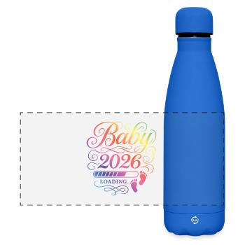 Bébé 2026 Chargement Grossesse - Gourde isotherme panoramique mate 500 ml - bleu roi - Devant