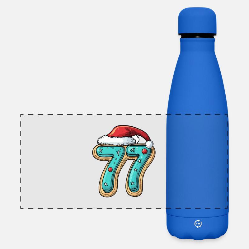 77 Numéro Cookie Noël - Gourde isotherme panoramique mate 500 ml - bleu roi