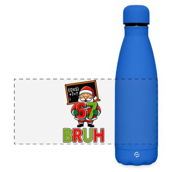 67 Bruh Santa Noël drôle 6 7 Meme Noël - Gourde isotherme panoramique mate 500 ml - bleu roi - Devant