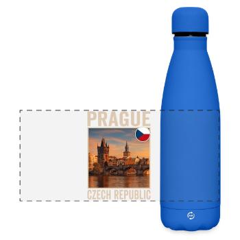 Prag - Matte Panorama Isolierflasche 500 ml - Königsblau - Vorne