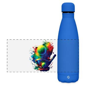 Golfkunst – Lebendige Illustration für Golfer - Matte Panorama Isolierflasche 500 ml - Königsblau - Vorne