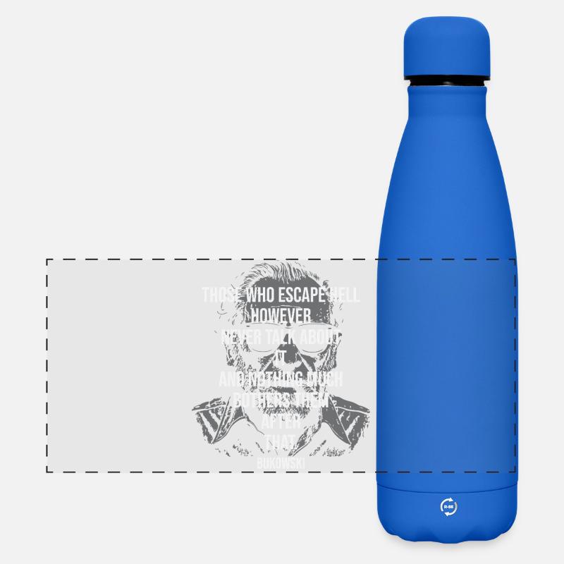 Grritty Bukowski Porträt-Tee - Matte Panorama Isolierflasche 500 ml - Königsblau