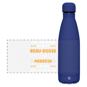Arzt - Matte Panorama Isolierflasche 500 ml - Dunkelblau  - Vorne