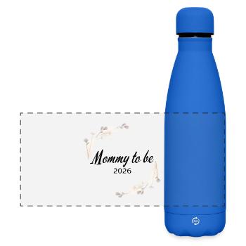 Maman à devenir - Gourde isotherme panoramique mate 500 ml - bleu roi - Devant