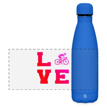 Message clair sur le vélo de route - Gourde isotherme panoramique mate 500 ml - bleu roi - Devant